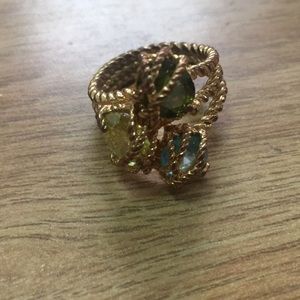 3 stone gold filled ring